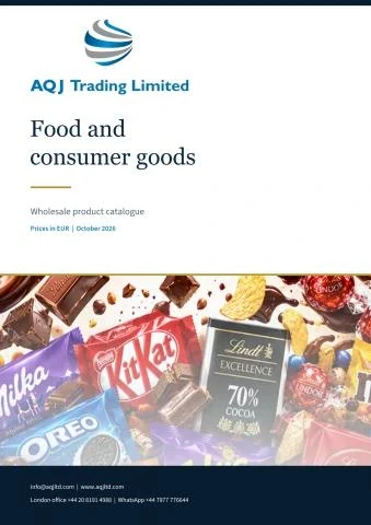 Cover of the AQJ Trading Limited food and consumer goods catalogue