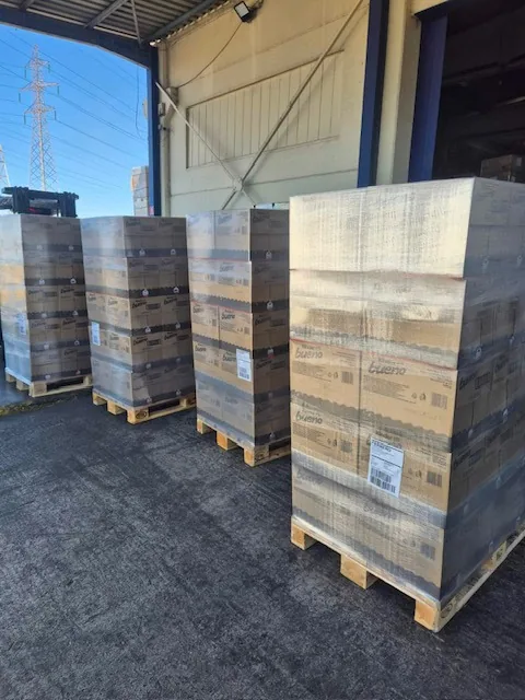 Palletised confectionery at the loading bay